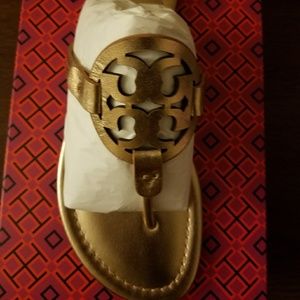 Rose Gold Tory Burch Miller sandals